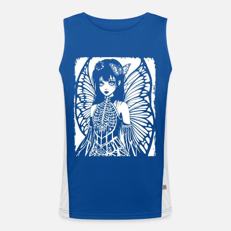 Fairycore Ästhetik Grunge Skelett Fee Goth G Funktionelles Kontrast-Tank Top für Männer 