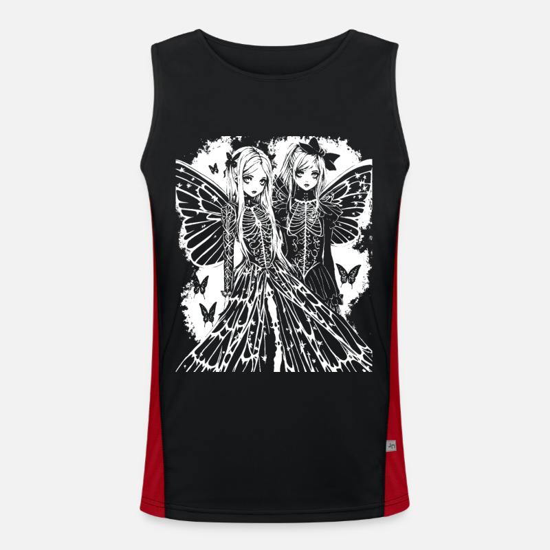 Fairycore Esthétique Squelette Fée Goth Grunge G Débardeur respirant contrasté Homme 