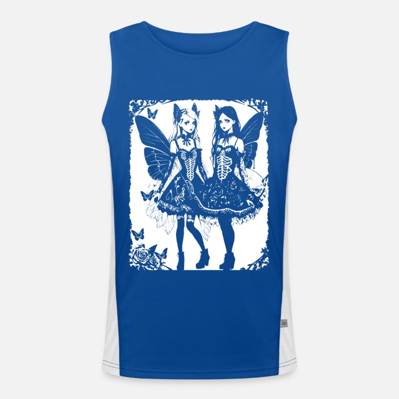 Fairycore Ästhetik Skelett Fee Goth Grunge G Funktionelles Kontrast-Tank Top für Männer 
