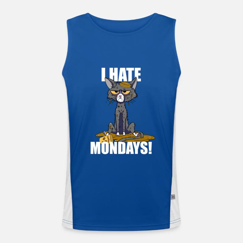 Cat i hate mondays funny monday saying Men's Functional Contrast Tank Top 