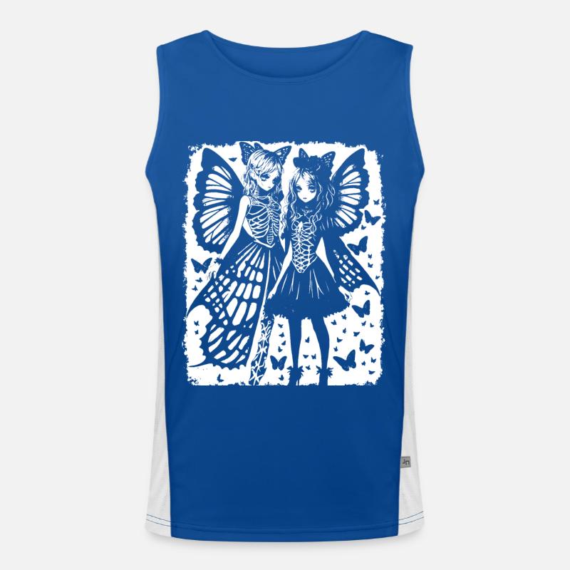 Fairycore Ästhetik Grunge Skelett Fee Goth G Funktionelles Kontrast-Tank Top für Männer 