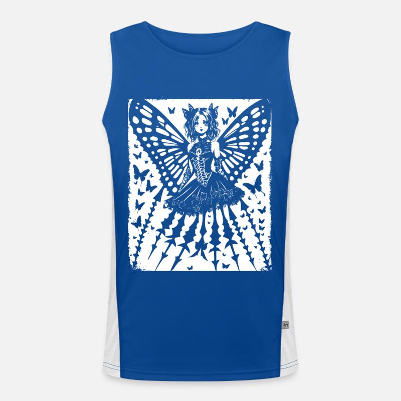 Fairycore Ästhetik Grunge Skelett Fee Goth G Funktionelles Kontrast-Tank Top für Männer 