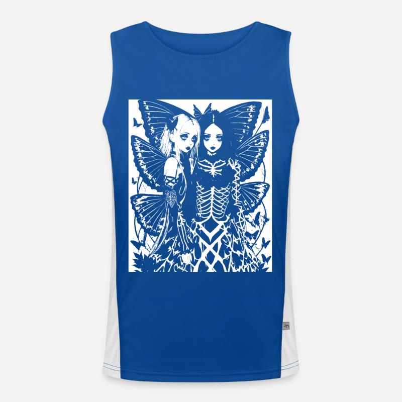 Fairycore Ästhetik Grunge Skelett Fee Goth G Funktionelles Kontrast-Tank Top für Männer 