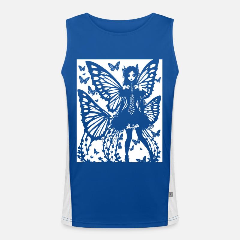 Fairycore Ästhetik Grunge Skelett Fee Goth G Funktionelles Kontrast-Tank Top für Männer 