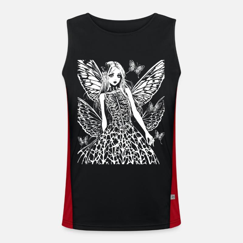 Fairycore Esthétique Grunge Squelette Fée Goth G Débardeur respirant contrasté Homme 