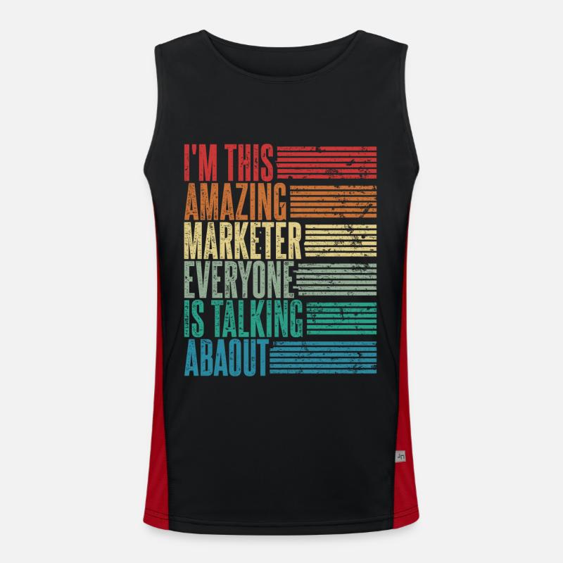 Vintage Marketeer Marketer Gift Retro Men's Functional Contrast Tank Top 
