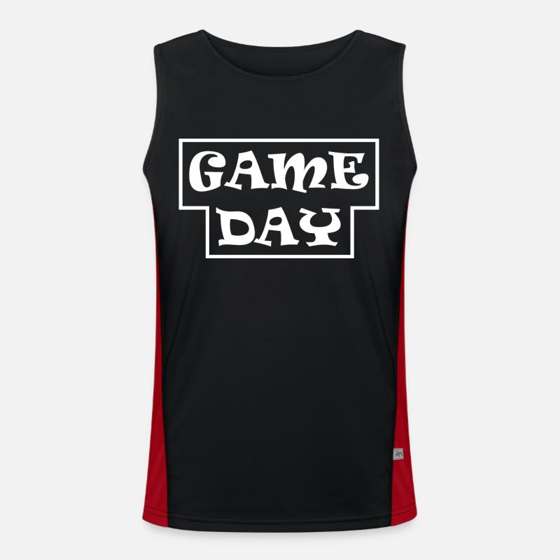 Boardgame Chess Backgammon Game Night - Men's Functional Contrast Tank Top - black/red