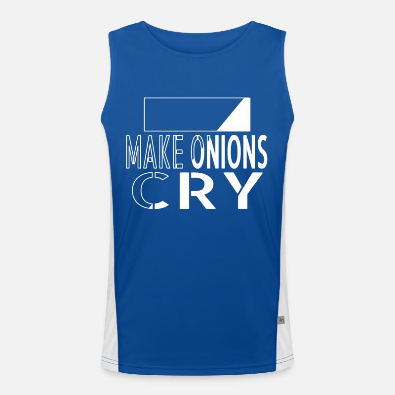 happy funny cook chefowner restaurant prep cook Funktionelles Kontrast-Tank Top für Männer 