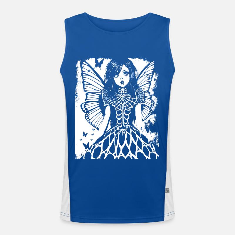 Screaming Punkrocker with Mohican Anarchy Punk Men's Functional Contrast Tank Top 