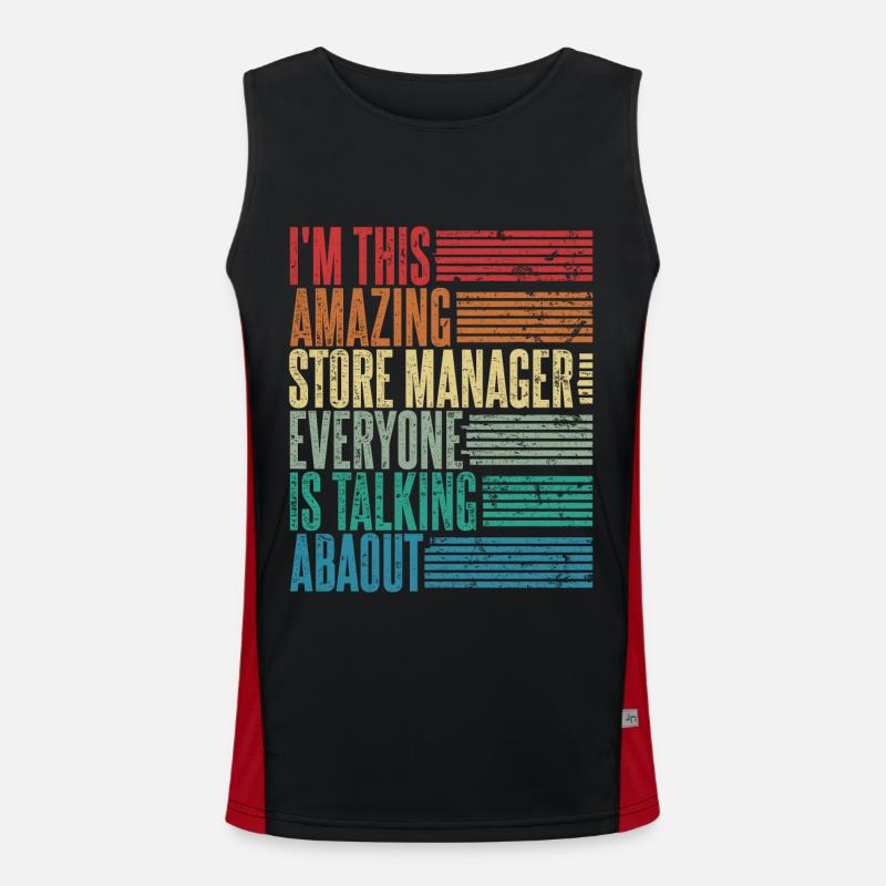 Vintage Store Manager Store Manager Gift Retro Men's Functional Contrast Tank Top 