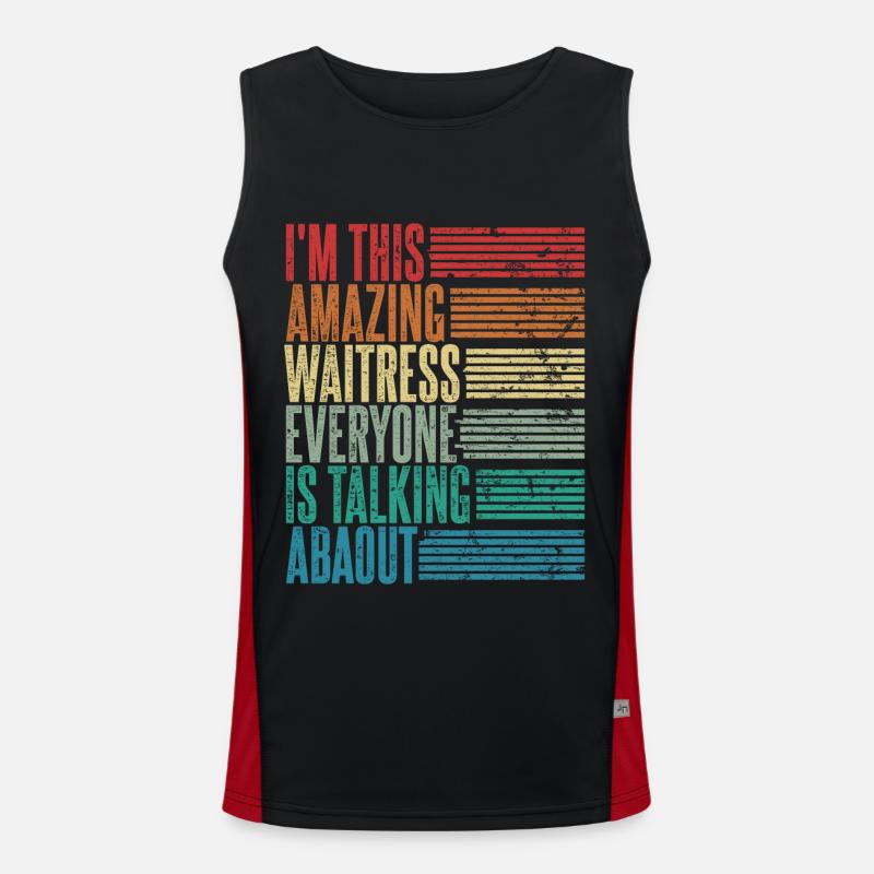 Restaurantfachfrau Kellnerin Geschenk Retro Funktionelles Kontrast-Tank Top für Männer 