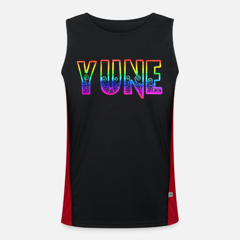 Yune RS Rainbow - Men's Functional Contrast Tank Top  - black/red