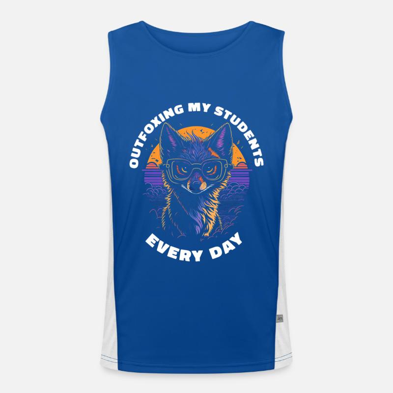 Déjouer mes élèves Cadeau d’enseignant Fox Retro Débardeur respirant contrasté Homme 