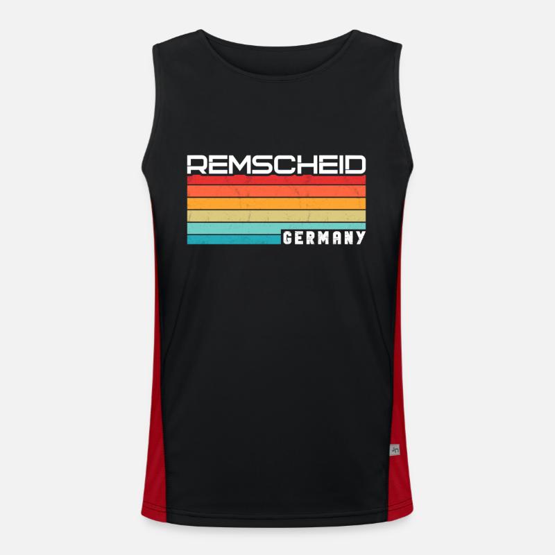 Remscheiderin Remscheider Remscheid - Men's Functional Contrast Tank Top  - black/red