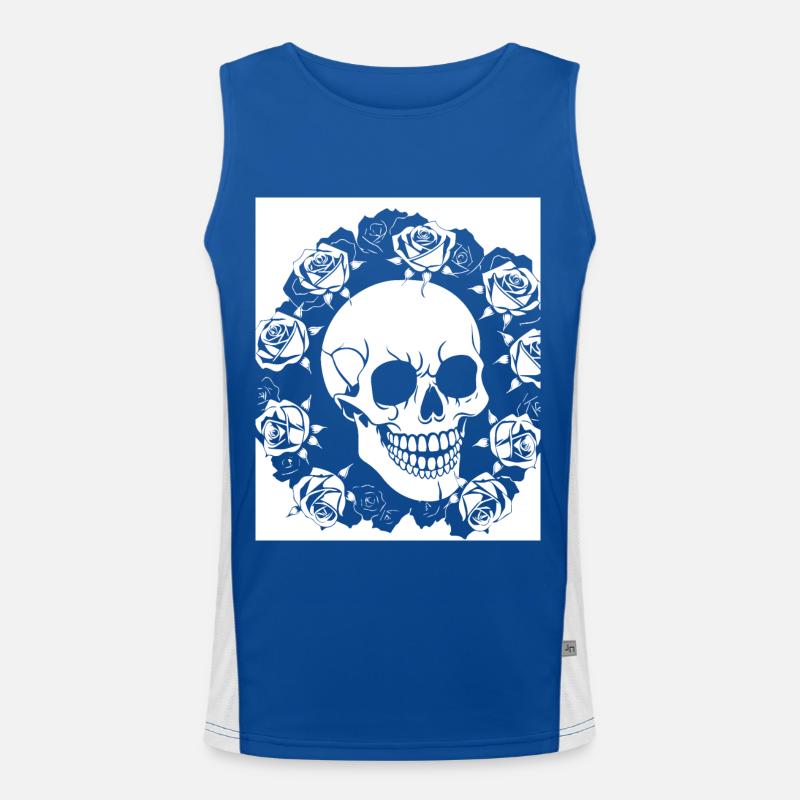 Horror Schädel Schädel Kunst Schädel Gothic Heavy Metal Funktionelles Kontrast-Tank Top für Männer 