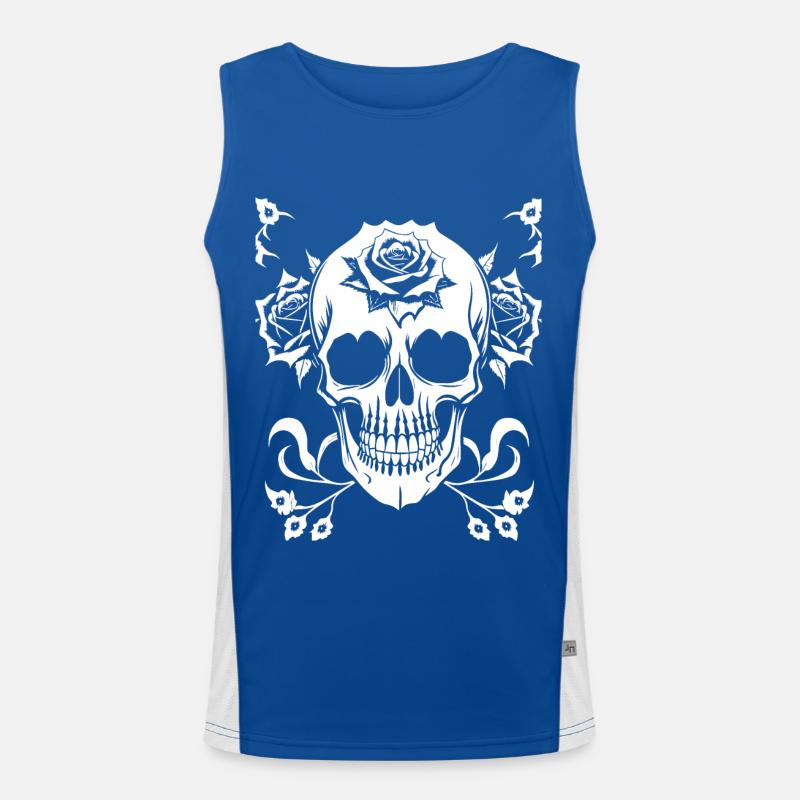 Horror Schädel Schädel Kunst Schädel Gothic Heavy Metal Funktionelles Kontrast-Tank Top für Männer 