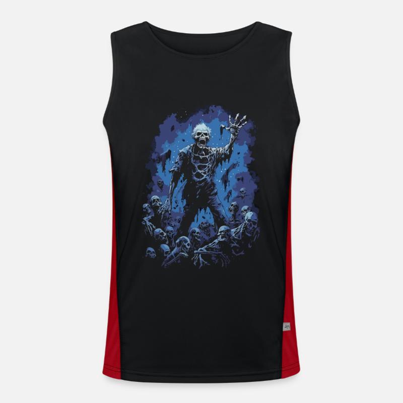 Zombie d’Halloween devant une horde de morts-vivants Débardeur respirant contrasté Homme 