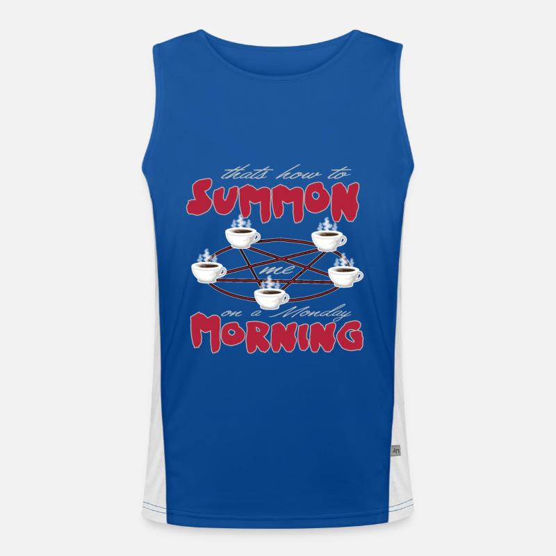 Drôle d’invocation du lundi matin avec café Débardeur respirant contrasté Homme 