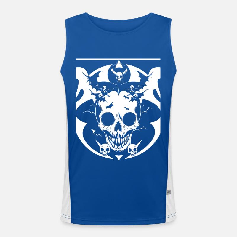 Horror Schädel Schädel Kunst Schädel Gothic Heavy Metal Funktionelles Kontrast-Tank Top für Männer 