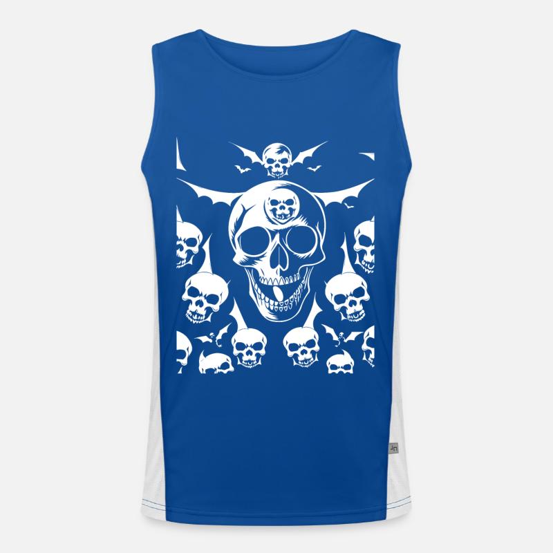 Horror Schädel Schädel Kunst Schädel Gothic Heavy Metal Funktionelles Kontrast-Tank Top für Männer 