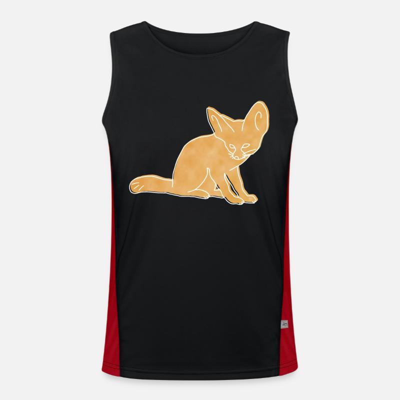 "Fennek", Boho Line Art Design, Series "Desert" Men's Functional Contrast Tank Top 