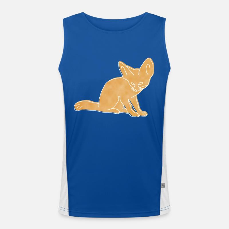 "Fennek", Boho Line Art Design, Series "Desert" Men's Functional Contrast Tank Top 