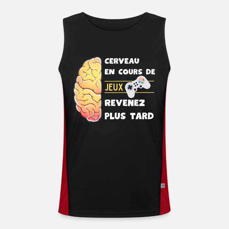 Cerveau en mode jeux. Idée gamers Débardeur respirant contrasté Homme 