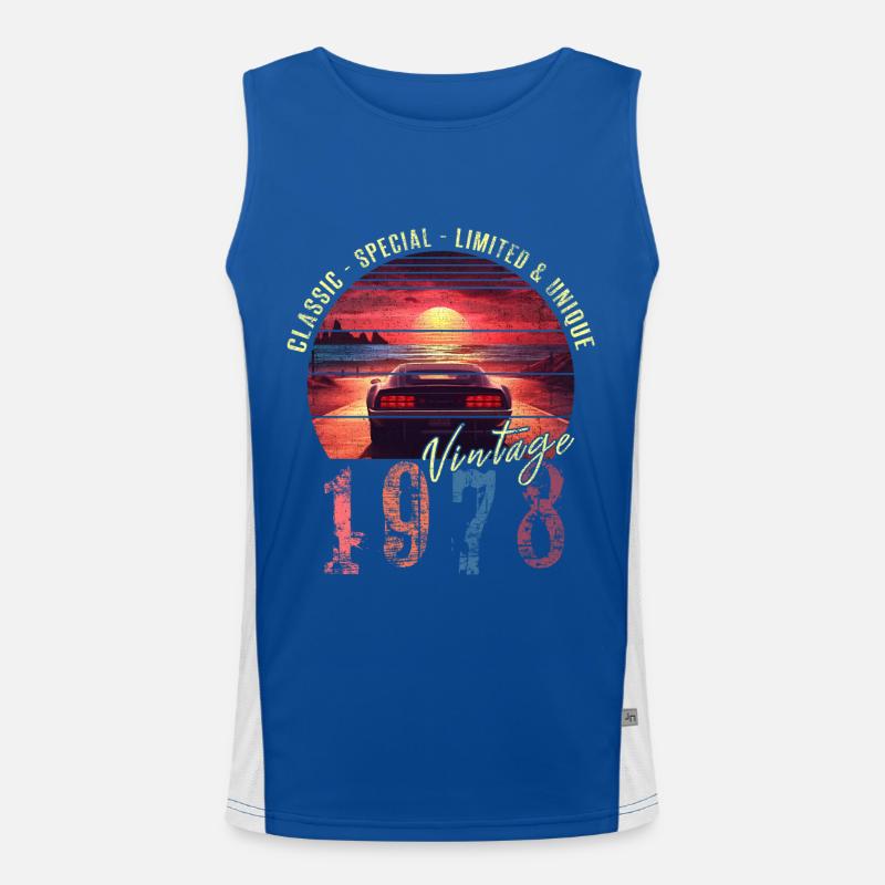Vintage 1978 Geburtstag Synthwave Geburtsjahr 1978 Funktionelles Kontrast-Tank Top für Männer 