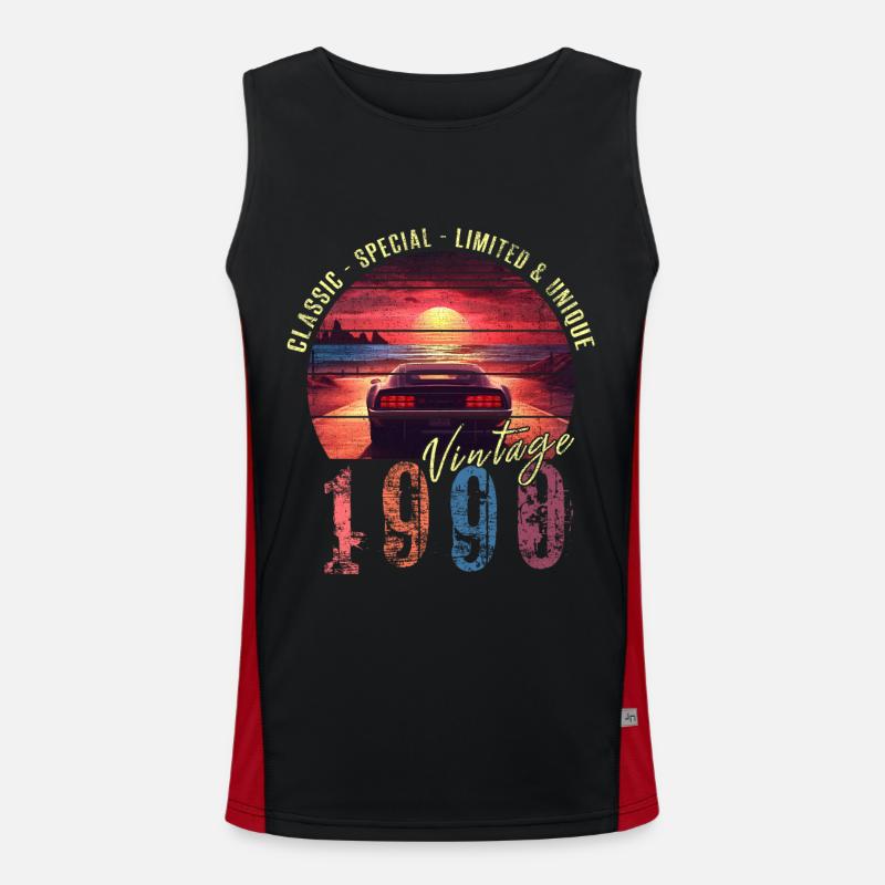 Millésime 1990 Anniversaire Synthwave Année de naissance 1990 Débardeur respirant contrasté Homme 