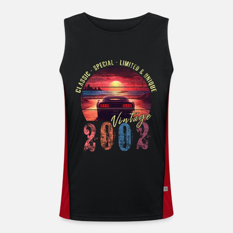 Millésime 2002 Anniversaire Synthwave Année de naissance 2002 Débardeur respirant contrasté Homme 