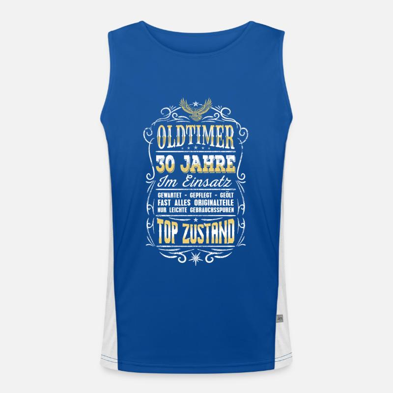 30 Jahre Im Dienst Dienstjubiläum Oldtimer Arbeit Funktionelles Kontrast-Tank Top für Männer 