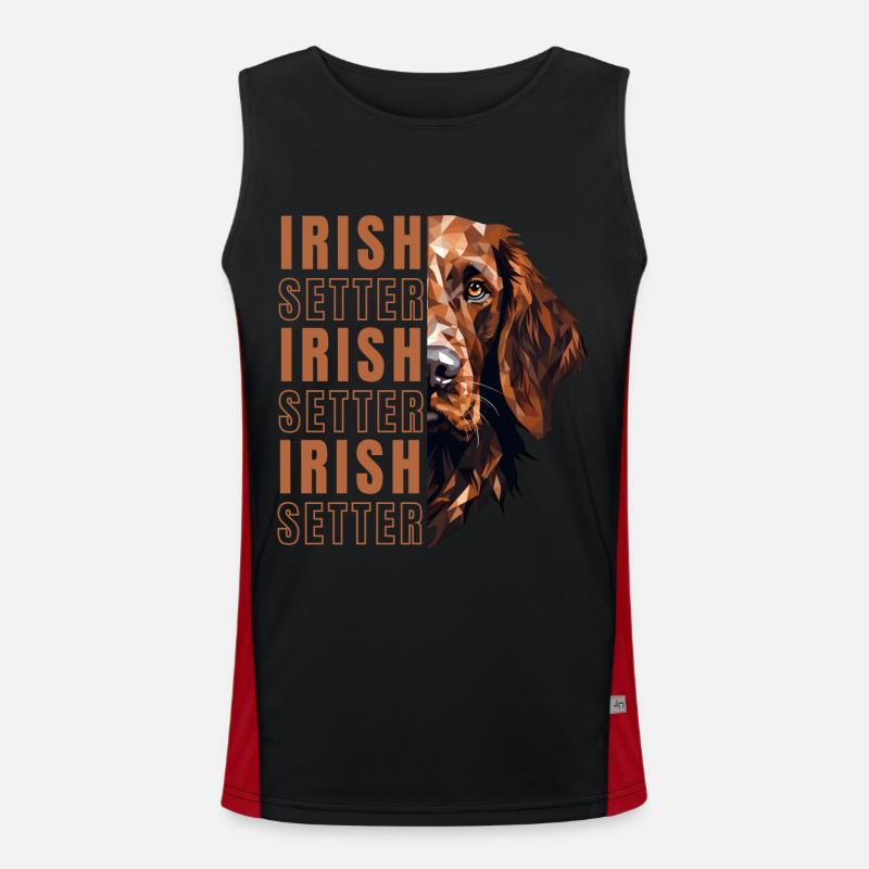 Irish Setter Lover Geometry Men's Functional Contrast Tank Top 