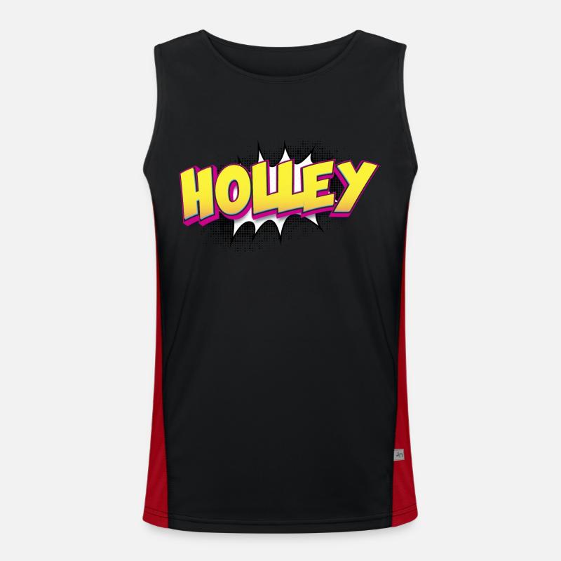 Holley benutzerdefinierter Name Comic-Stil Pop-Art, Funktionelles Kontrast-Tank Top für Männer 