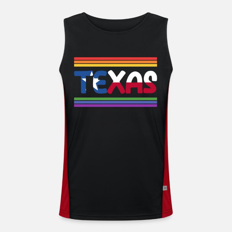 Conception du drapeau arc-en-ciel du Texas pour les Texans LGBT + Débardeur respirant contrasté Homme 