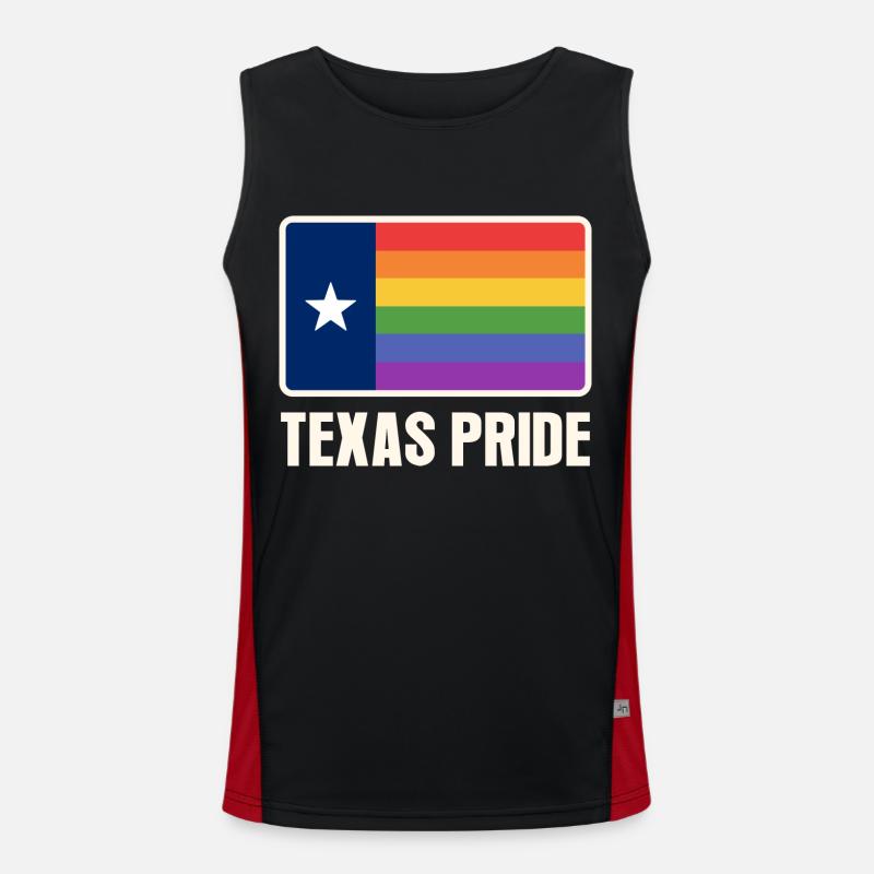 Conception du drapeau arc-en-ciel du Texas pour les Texans LGBT + Débardeur respirant contrasté Homme 