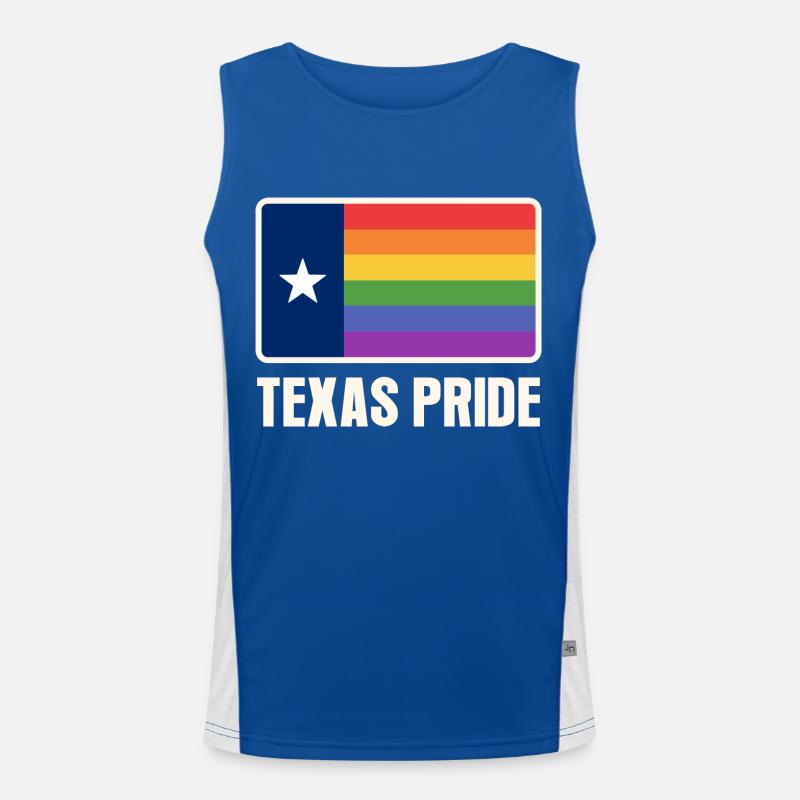 Conception du drapeau arc-en-ciel du Texas pour les Texans LGBT + Débardeur respirant contrasté Homme 