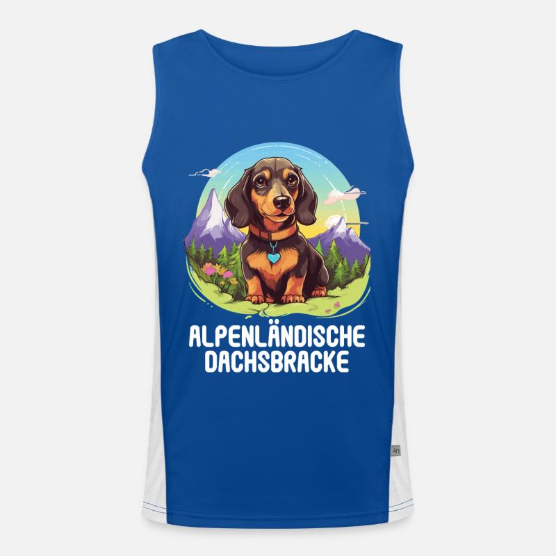 Alpenländische Dachsbracke Funktionelles Kontrast-Tank Top für Männer 