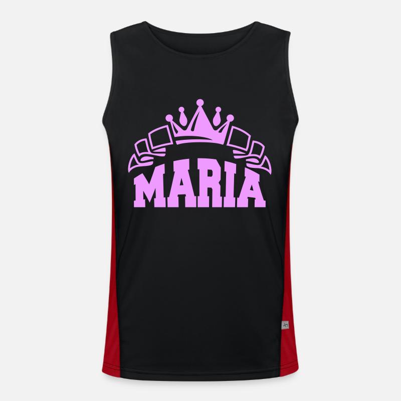 Maria - Men's Functional Contrast Tank Top  - black/red