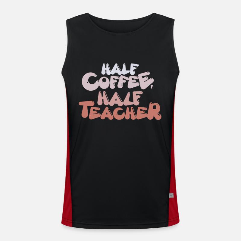 Moitié café mi-professeur - École de professeurs de café Débardeur respirant contrasté Homme 