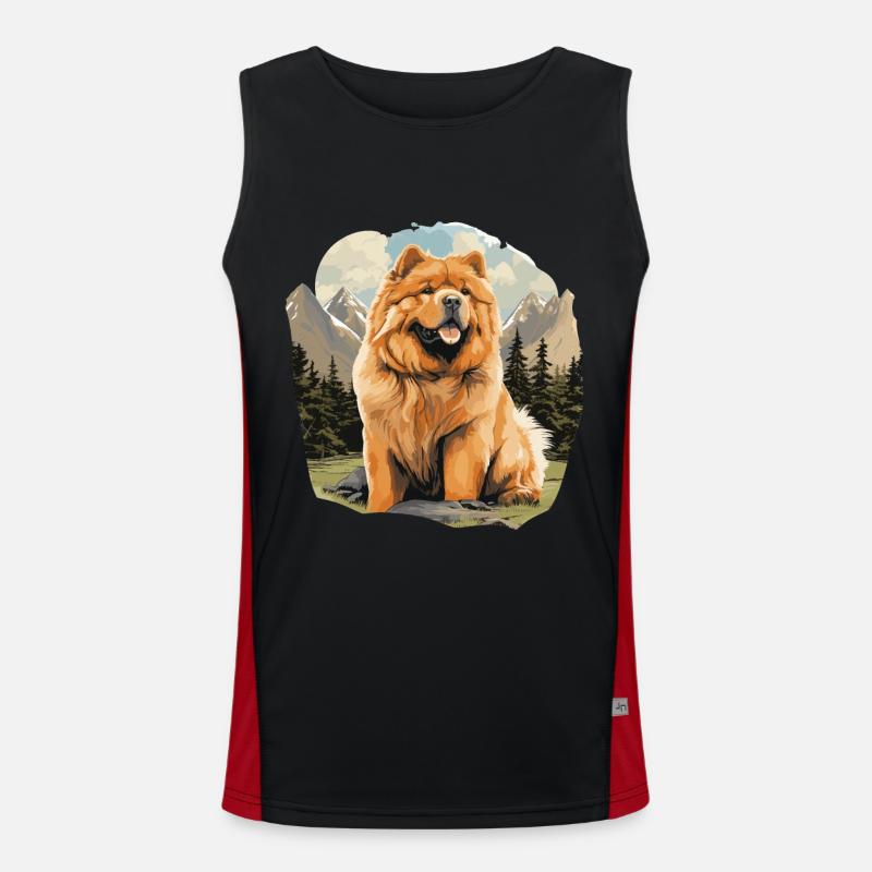 Dog Chow Chow - Men's Functional Contrast Tank Top  - black/red