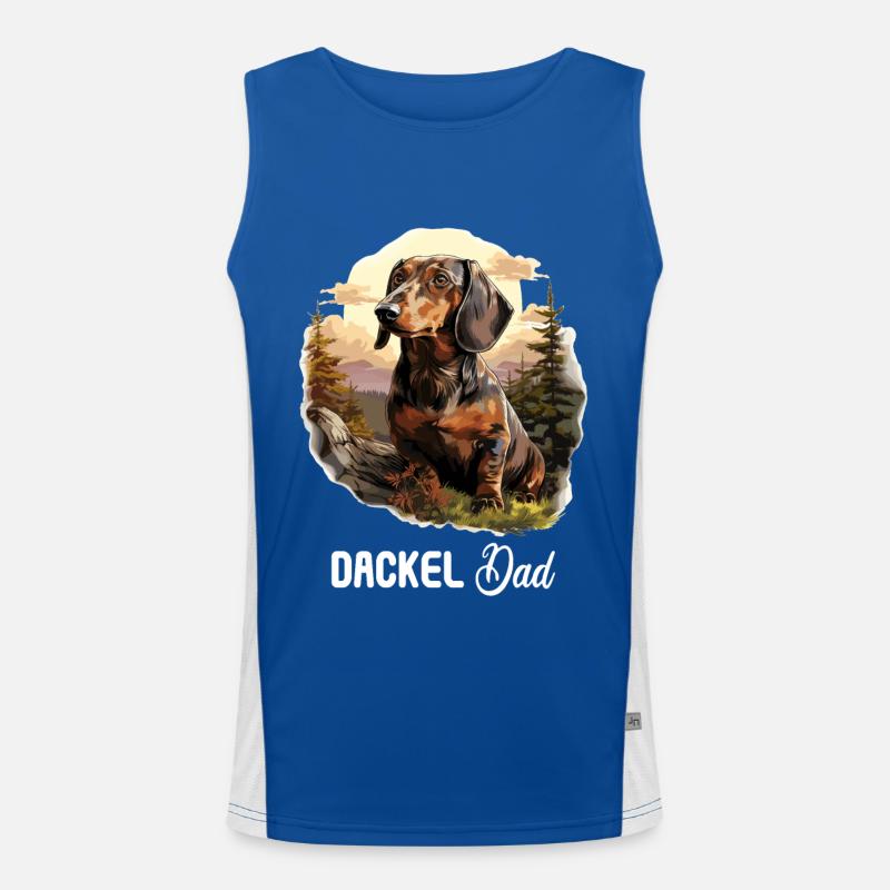 Hund Dackel Funktionelles Kontrast-Tank Top für Männer 