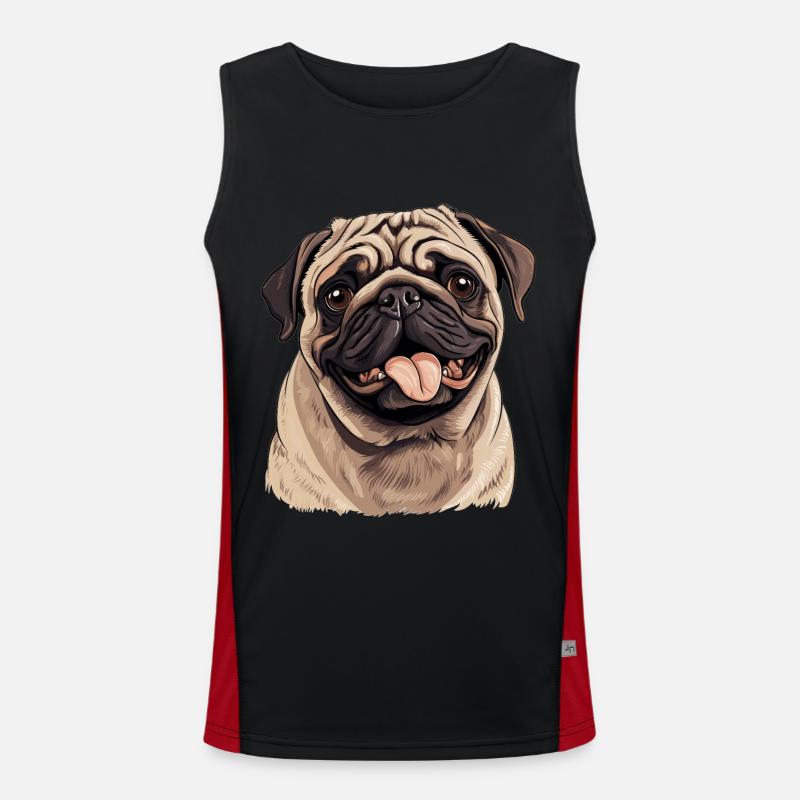 Mops Funktionelles Kontrast-Tank Top für Männer 