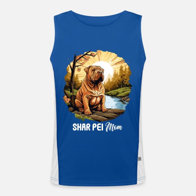 Shar Pei Funktionelles Kontrast-Tank Top für Männer 