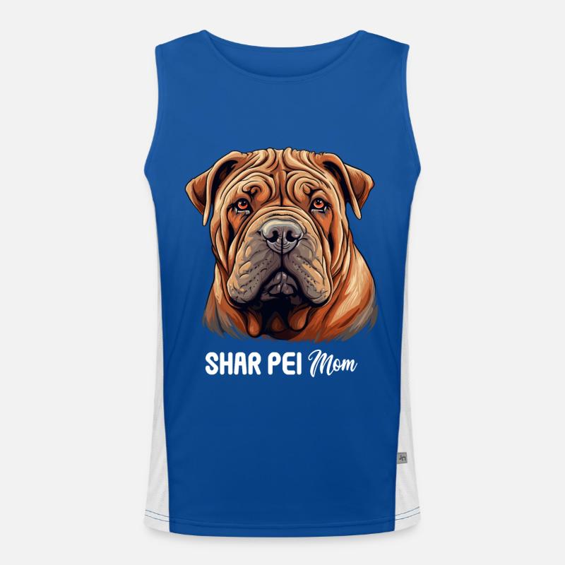 Shar Pei Funktionelles Kontrast-Tank Top für Männer 