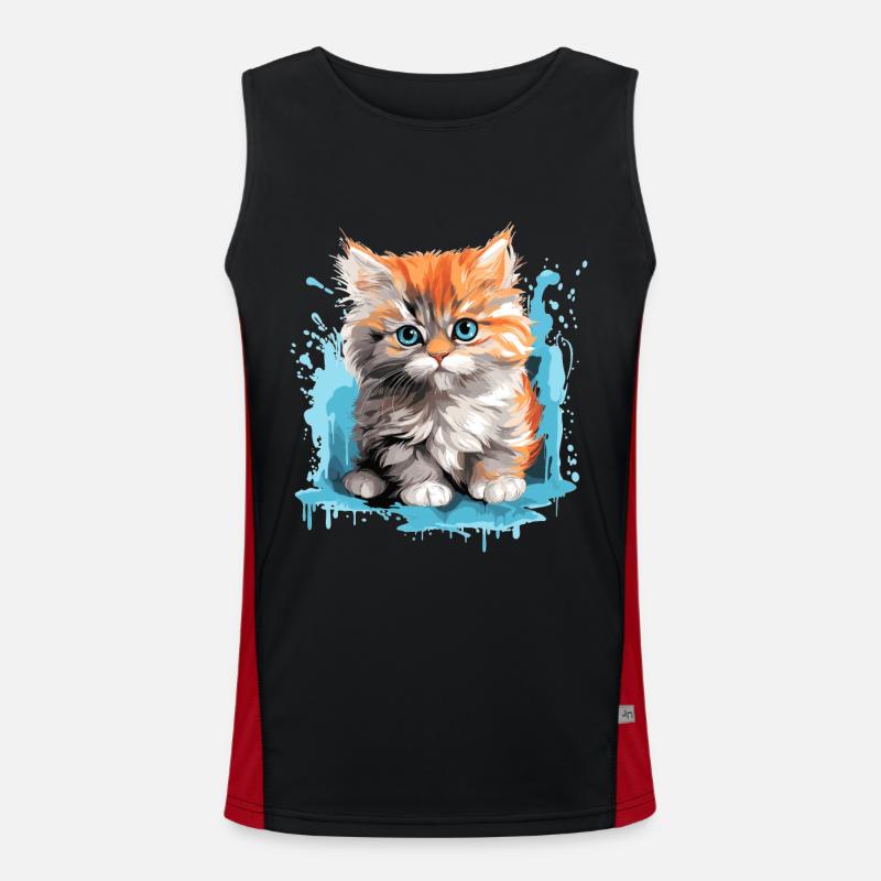 Persian Cat Perser Katze Funktionelles Kontrast-Tank Top für Männer 