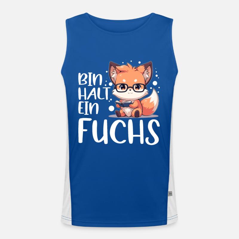 Lustiger Fuchs Spruch Füchse Bin halt ein Fuchs Funktionelles Kontrast-Tank Top für Männer 