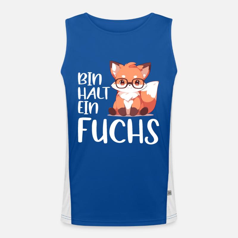 Lustiger Fuchs Spruch Füchse Bin halt ein Fuchs Funktionelles Kontrast-Tank Top für Männer 
