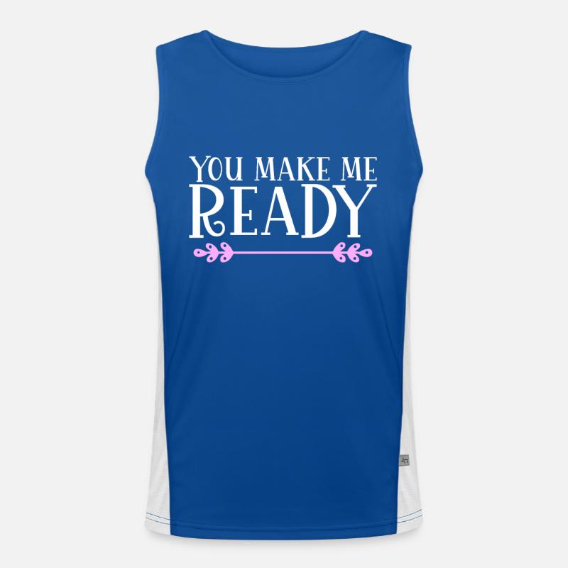 You make me ready Denglisch Funktionelles Kontrast-Tank Top für Männer 