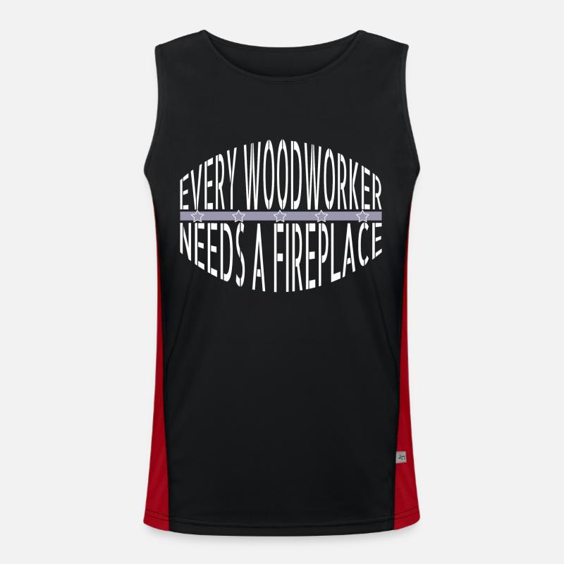 construction carpenter statement - Men's Functional Contrast Tank Top  - black/red