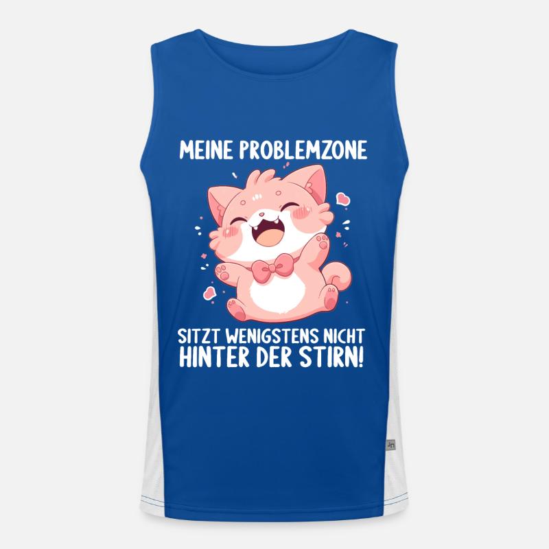 Meine Problemzone sitzt nicht hinter der Stirn Funktionelles Kontrast-Tank Top für Männer 